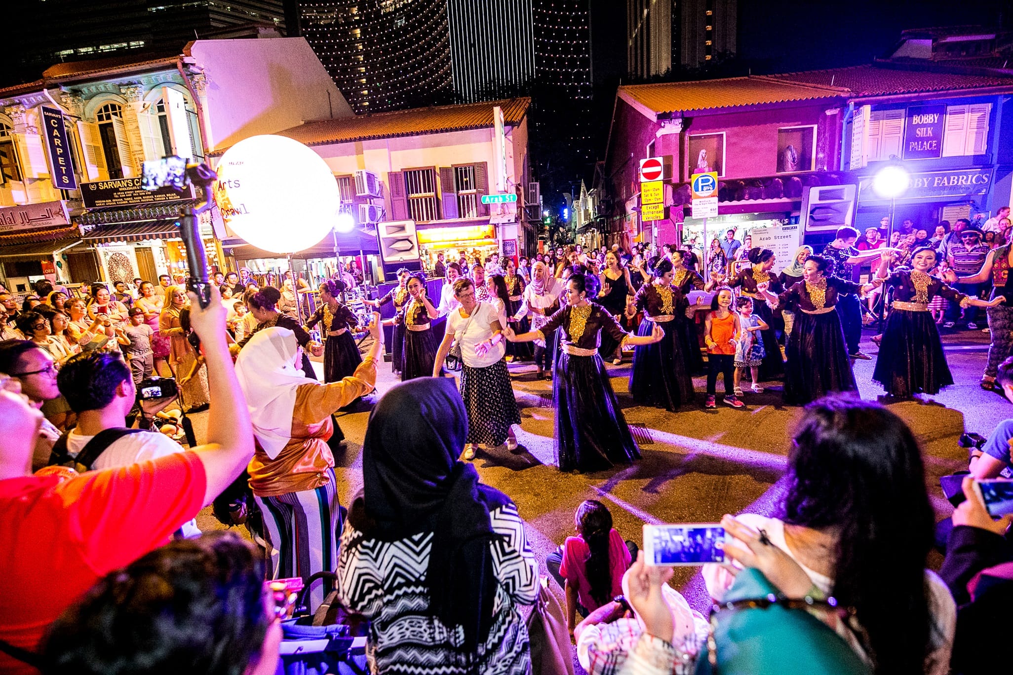 Photo of vibrant activities at road closure at Car-Free Sunday